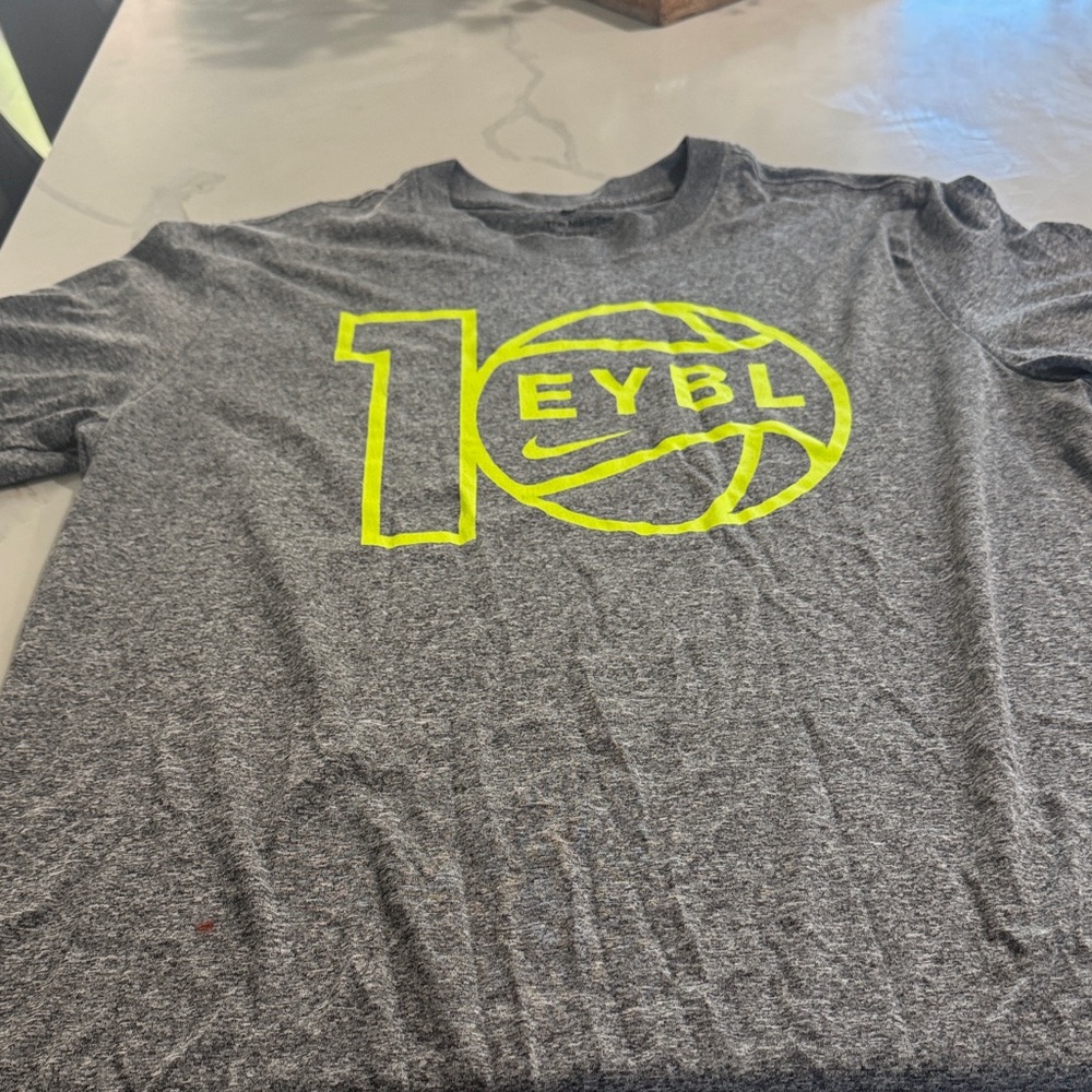 Nike EYBL Dry-fit Gray Short Sleeve Tee with Neon Yellow EYBL Graphic